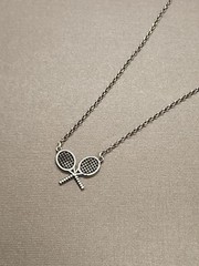 Vintage Dyadema Italy 925 Tennis Pendant Necklace 16″ To 17.75″ VGUC