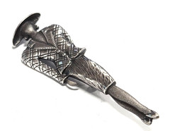 Vintage 925 Sterling Silver Art Deco Glam Fashion Lady Woman Pin / Brooch