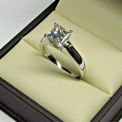 2Ct Princess Cut Solitaire Lab Created Diamond 14K White Gold FN Engagement Ring