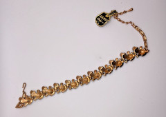 NOS Vintage Karu Gold & blue Tone Choker Necklace Collar Fashion