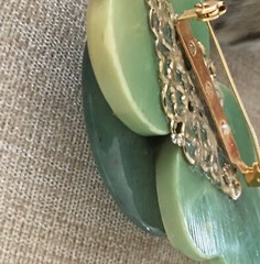 Mid-Century Aventurine Brooch Pin