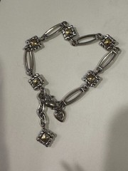 RETIRED: Vintage BRIGHTON 2 Tone Silver/gold Adjustable 7-8” Link Bracelet