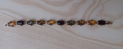Vintage Gold Tone Monet Multi Gem Cocktail Bracelet 7″