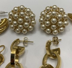 ✨Vintage To Now Lot Of 9 Pairs Beautiful Gold Tone Estate Pierced Earrings✨