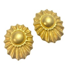 Vintage HERMÈS Soleil Sunburst Gold Plated Earrings. Bijouterie Fantaisie
