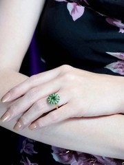 3Ct Art Deco Style Lab Created Diamond Emerald Engagement 14K Gold Finish Ring