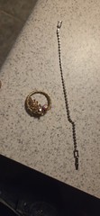 Vintage Watermelon AB Rhinestone Wreath Brooch Bracelet Set Mid Century Costume
