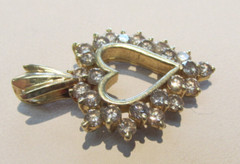 Beautiful Vintage 2.50 ctw Diamond Heart Pendant in 14k Gold MAKE OFFER