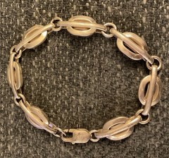Vintage Heavy Sterling Silver Oval Link Bracelet 31+ grams