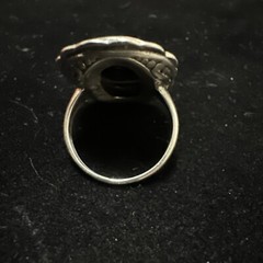 Uncas Vintage Sterling Silver Onyx 12x18mm Ring Size 6.5