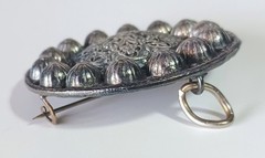 Vtg (Antique?) Norwegian Pewter FINN? Nordic Viking Shield Brooch Pendant