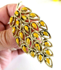Vintage Gerry’s Yellow Enamel Leaf Gold Tone Pin 2.5″