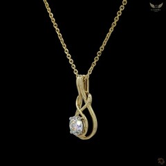 Lab Created Diamond 0.72ct Pendant Necklace Yellow Gold Plated Gift