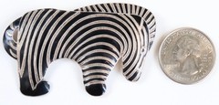 VTG Sterling Silver S 925 Zebra Pin Brooch Black Cloisonné Enamel Animal Africa