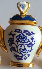 Vintage AVON Jewelry Set With Floral Porcelain Teapot Pin And Teacup Earrings