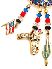 Moulin Rouge Western Cowboy Lucky Horseshoe Enameled Glitzy Charm Brooch
