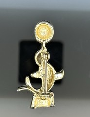 3 Vintage Brooches Pins Frogs, Fish, Seal Rhinestones Enamel Gold tone