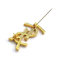 YVES SAINT LAURENT YSL Vintage Gold-Plated Rhinestone Brooch – Women’s