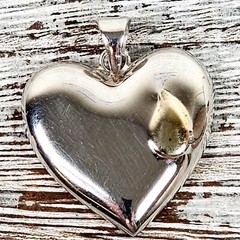 VINTAGE HEART HEAVEN POEM STERLING SILVER 925 PENDANT LOVE RETRO