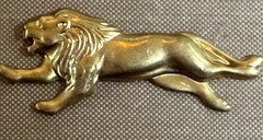 Vintage Brass Lion Stampings 1.25” High Relief Safari Animal Jewelry Findings