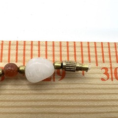 VTG White Jadeite & Carnelian Bead Necklace 29in Gemstone Nugget Strand TESTED