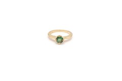 Vintage 10k Yellow Gold Emerald Childs Ring Size 0.5