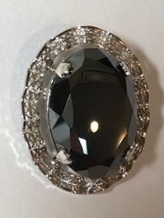 Sorrento Sterling Hematite vintage Brooch Pin oval