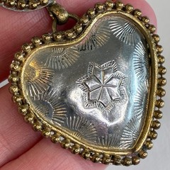 Vintage Heart Earrings Mixed Metal Gold Silver Tone Clip On Statement Elegante