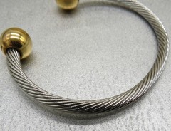 Vintage Gold & Silver Tone Cuff Bracelet Steam Punk Expandable Boho Jewelry