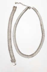 Rare Binder Denmark Sterling Modernist Links Necklace Bracelet Set 1940-50s