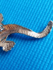 Vintage AAI Lizard/Gecko Pink Rhinestone Gold Tone Brooch/Pin. FREE SHIPPING