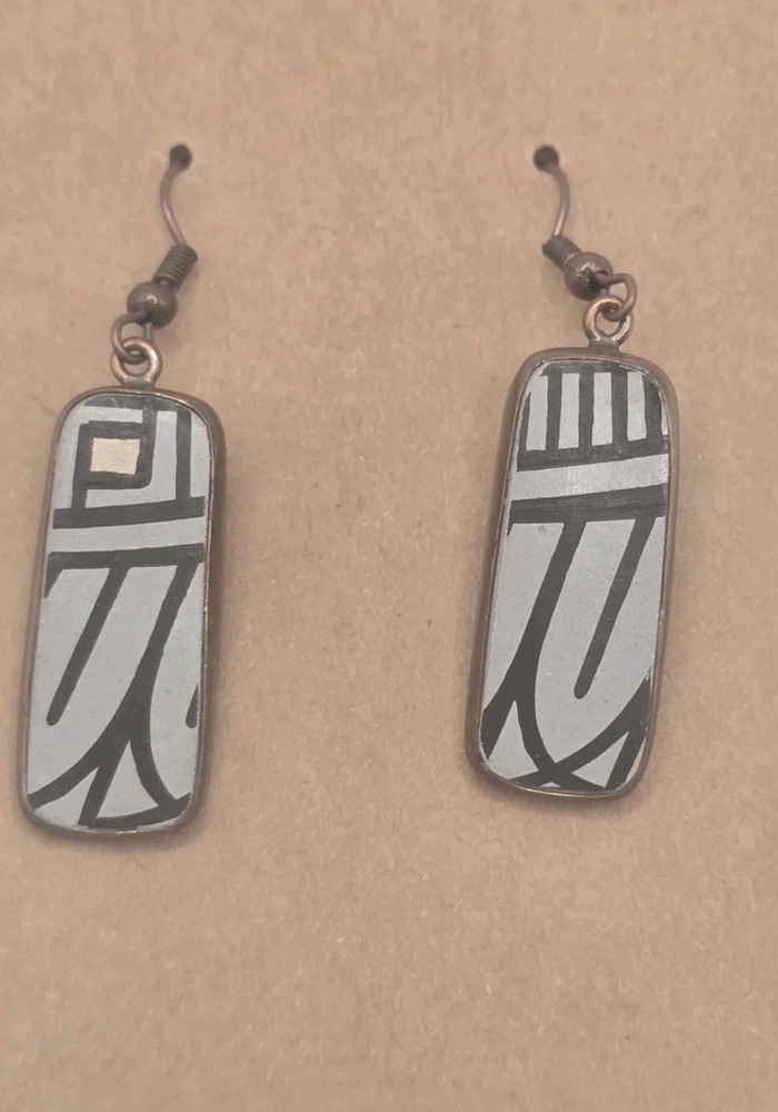 Vintage Lapidarios Berrara Copper geometric design earrings