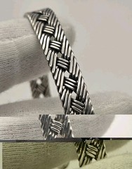 Vintage .925 Sterling Silver Braided Woven Belt Buckle Bracelet 21g