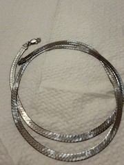 Vtg 925 SterSilver 24”-16g Awesome Herring Bone Necklace!