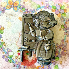 PMI Sterling Silver 925 Vintage Teacher Brooch Pin Precious Moments Original Box