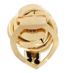 Classic Large Shiny Gold Tone Knot Signed RR Scarf Clip Ring 1 3/8″