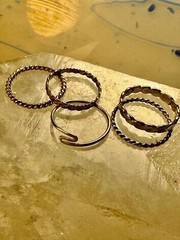 Stacker ring 5 slender bands size 5.50 sterling silver women girls
