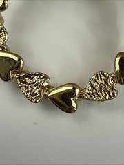 GERRY’S Signed Circle HEARTS Brooch in Gold Tone 1.25” Vintage