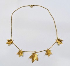 Maple Leaf Necklace 16″, Vintage Station Gold-Tone
