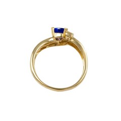 .35 Carat Tanzanite Diamond Yellow Gold Swirl Ring