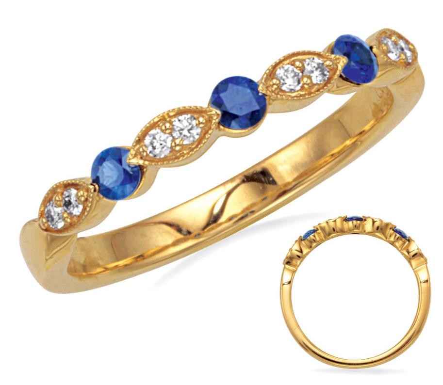 .34CT DIAMOND & AAA SAPPHIRE 14KT YELLOW GOLD 3D MARQUISE SHAPE ANNIVERSARY RING