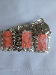 Moon Confetti Lucite Bracelet Mid-Century Retro Modernist Eames Era
