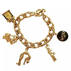 Jackie Collins Charm Bracelet Hollywood Kids Lucky Lady Boss Panther Vintage 80s