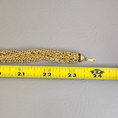 Vintage Rope Chain Necklace Layered Ribbed Station Bead Gold Tone 24″
