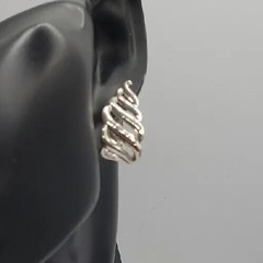 Vintage Napier Silver Tone Screw Back Clip On Earrings Twisted Silver Tone Huggi
