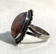 Vintage Mexico FCP 925 Sterling Silver Simulated Fire Opal Ring Size 6