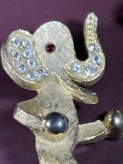 Vintage Political Pin Set Bipartisan Elephant Donkey Brooch Gold Tone Rhinestone