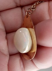 ** RARE Vintage M.KLOSE 1/20 12kt. G.F. Australian Opal Pendant & ER Set **