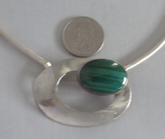 STUDIO ARTIST S.E. STERLING MODERNIST PENDANT BROOCH NECKLACE, 2 INCHES PENDANT