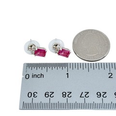 Vintage Sterling Silver 925 Pink Topaz Cubic Zirconia Drop Earrings